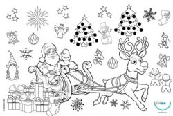 BIMOO  NAPPERON À COLORIER - NOEL (LAVABLE) CC23